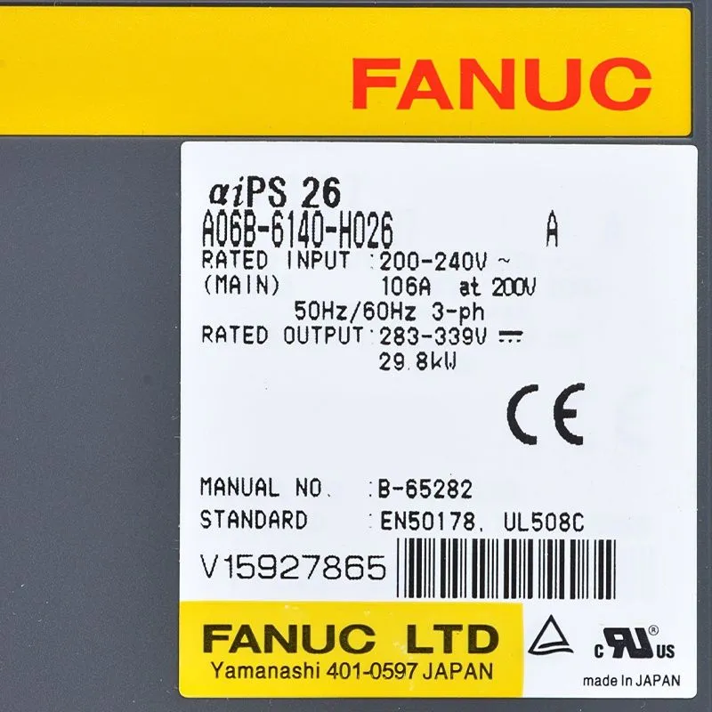 Fanuc PLC Driver Original CNC Servo Drive A06B-6140-H026 Fanuc Spares