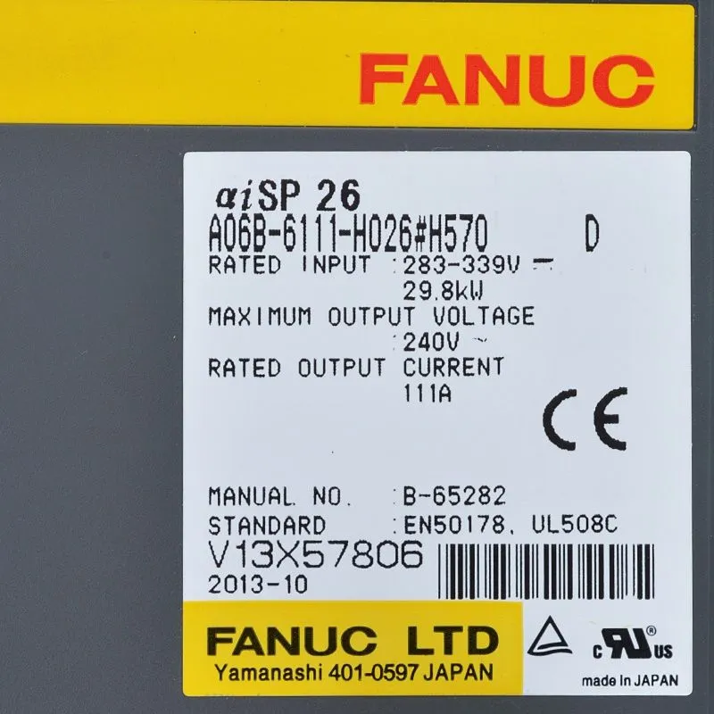 New Japan Original Fanuc Servo Drive A06B-6111-H026 Via DHL Or FedEx 12 Months Warranty